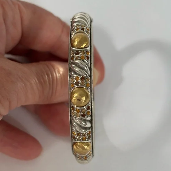 Brighton Vintage Gold plate |Silver Plate Gold Magic Bangle Bracelet - Picture 2 of 5